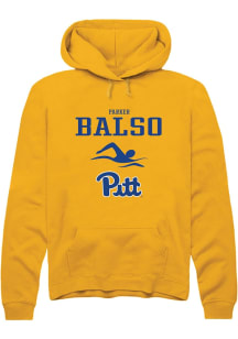 Parker Del Balso  Rally Pitt Panthers Mens Gold NIL Sport Icon Long Sleeve Hoodie