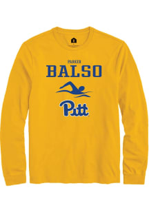 Parker Del Balso Rally Mens Gold Pitt Panthers NIL Sport Icon Tee