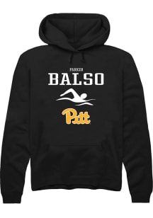 Parker Del Balso  Rally Pitt Panthers Mens Black NIL Sport Icon Long Sleeve Hoodie