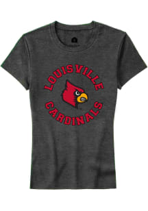 Rally Louisville Cardinals Womens Charcoal Circle Short Sleeve T-Shirt