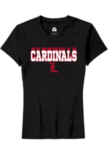 Rally Louisville Cardinals Womens Black Repeat Short Sleeve T-Shirt