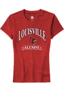 Rally Louisville Cardinals Womens Red Alumni Banner Short Sleeve T-Shirt