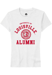 Rally Louisville Cardinals Womens White Alumni Arch Short Sleeve T-Shirt