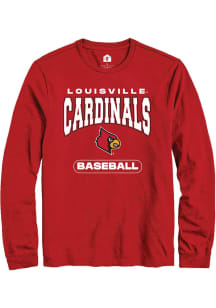 Rally Louisville Cardinals Red Baseball Long Sleeve T Shirt