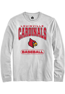 Rally Louisville Cardinals White Baseball Long Sleeve T Shirt