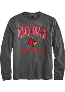 Rally Louisville Cardinals Charcoal Baseball Long Sleeve T Shirt
