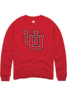 Rally Utah Utes Mens Red Primary Logo Long Sleeve Crew Sweatshirt