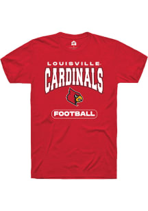 Rally Louisville Cardinals Red Football Short Sleeve T Shirt