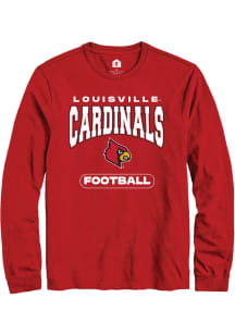 Rally Louisville Cardinals Red Football Long Sleeve T Shirt