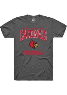 Rally Louisville Cardinals Charcoal Football Short Sleeve T Shirt