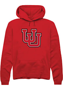 Rally Utah Utes Mens Red Primary Logo Long Sleeve Hoodie