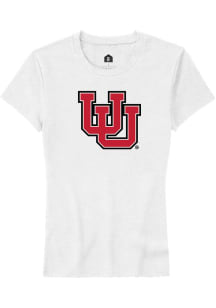 Rally Utah Utes Womens White Primary Logo Short Sleeve T-Shirt
