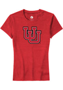 Rally Utah Utes Womens Red Primary Logo Short Sleeve T-Shirt