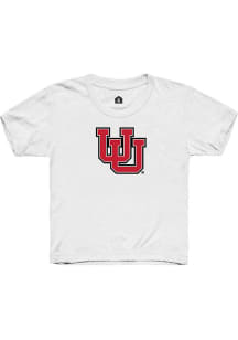 Rally Utah Utes Youth White Primary Logo Short Sleeve T-Shirt