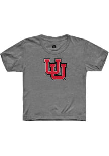 Rally Utah Utes Youth Grey Primary Logo Short Sleeve T-Shirt