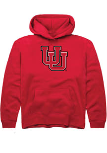 Rally Utah Utes Youth Red Primary Logo Long Sleeve Hoodie
