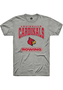 Rally Louisville Cardinals Grey Rowing Short Sleeve T Shirt