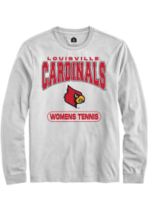 Rally Louisville Cardinals White Womens Tennis Long Sleeve T Shirt