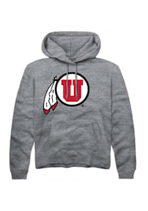 Rally Utah Utes Mens Grey Alt Logo Long Sleeve Hoodie