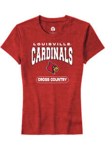 Rally Louisville Cardinals Womens Red Cross Country Short Sleeve T-Shirt