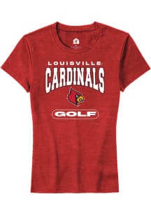 Rally Louisville Cardinals Womens Red Golf Short Sleeve T-Shirt