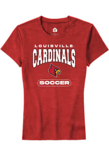 Rally Louisville Cardinals Womens Red Soccer Short Sleeve T-Shirt