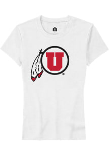 Rally Utah Utes Womens White Alt Logo Short Sleeve T-Shirt