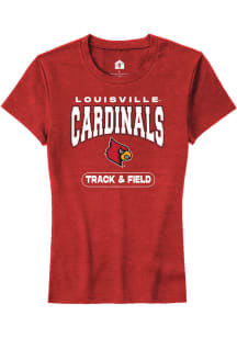 Rally Louisville Cardinals Womens Red Track &amp; Field Short Sleeve T-Shirt