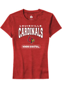 Rally Louisville Cardinals Womens Red Womens Basketball Short Sleeve T-Shirt