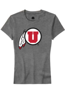 Rally Utah Utes Womens Grey Alt Logo Short Sleeve T-Shirt