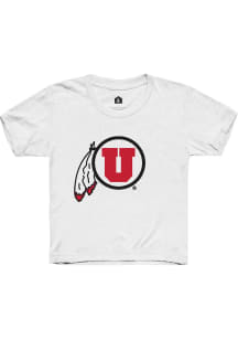 Rally Utah Utes Youth White Alt Logo Short Sleeve T-Shirt