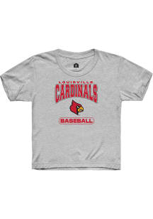 Rally Louisville Cardinals Youth Grey Baseball Short Sleeve T-Shirt