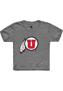 Rally Utah Utes Youth Grey Alt Logo Short Sleeve T-Shirt
