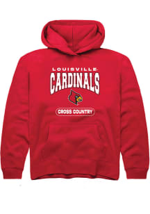 Rally Louisville Cardinals Youth Red Cross Country Long Sleeve Hoodie