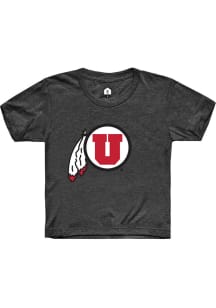 Rally Utah Utes Youth Charcoal Alt Logo Short Sleeve T-Shirt