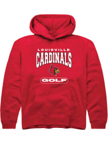 Rally Louisville Cardinals Youth Red Golf Long Sleeve Hoodie