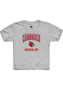 Rally Louisville Cardinals Youth Grey Golf Short Sleeve T-Shirt