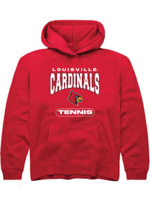 Rally Louisville Cardinals Youth Red Tennis Long Sleeve Hoodie
