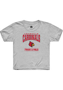 Rally Louisville Cardinals Youth Grey Track &amp; Field Short Sleeve T-Shirt