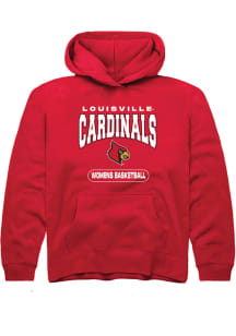 Rally Louisville Cardinals Youth Red Womens Basketball Long Sleeve Hoodie
