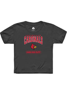 Rally Louisville Cardinals Youth Grey Womens Cross Country Short Sleeve T-Shirt