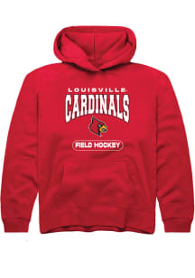 Rally Louisville Cardinals Youth Red Field Hockey Long Sleeve Hoodie