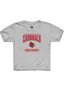 Rally Louisville Cardinals Youth Grey Field Hockey Short Sleeve T-Shirt