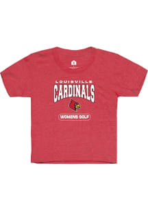 Rally Louisville Cardinals Youth Red Womens Golf Short Sleeve T-Shirt