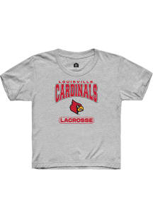 Rally Louisville Cardinals Youth Grey Lacrosse Short Sleeve T-Shirt
