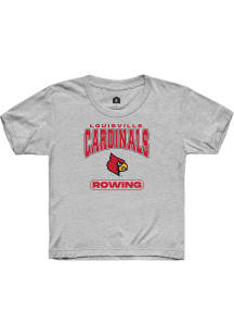 Rally Louisville Cardinals Youth Grey Rowing Short Sleeve T-Shirt