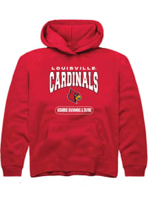 Rally Louisville Cardinals Youth Red Womens Swimming &amp; Diving Long Sleeve Hoodie