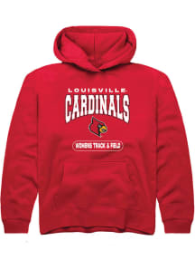 Rally Louisville Cardinals Youth Red Womens Track &amp; Field Long Sleeve Hoodie