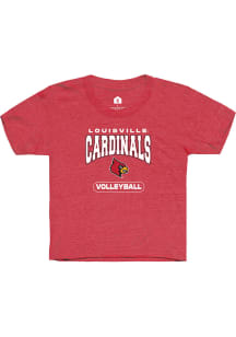 Rally Louisville Cardinals Youth Red Volleyball Short Sleeve T-Shirt