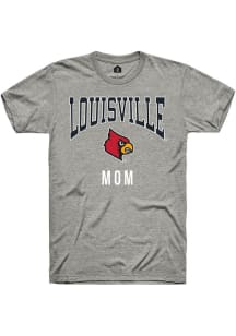 Rally Louisville Cardinals Grey Mom Short Sleeve T Shirt